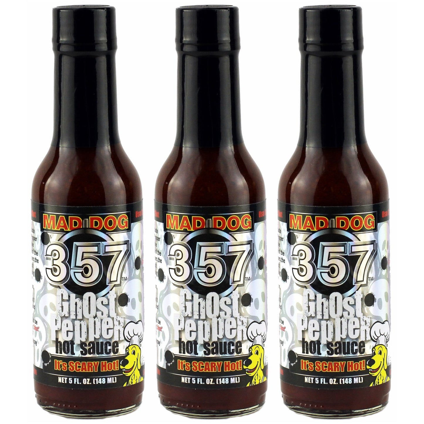 Mad Dog 357 Ghost Pepper Hot Sauce 5Oz, 3 Pack