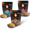 Hot Monkey Nuts Spicy Peanuts - 3-Pack with Black Widows Bite, Hot-Winged Reaper, and Curry Up! Flavors