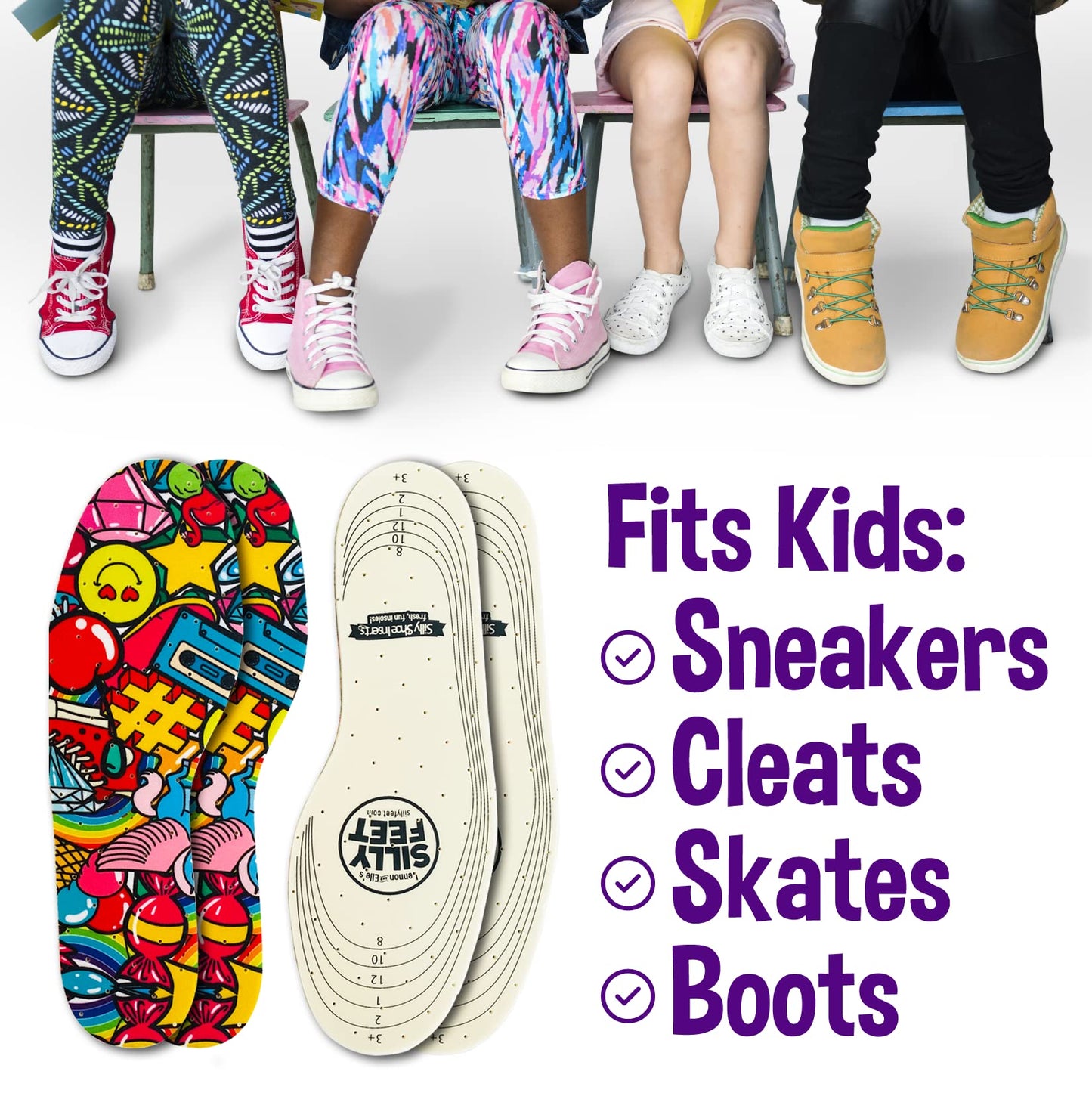 Kids Insoles For Shoes Child Replacement Shoe Insoles For Kids Shoe Inserts For Kids Or Sole Inserts For Children & Toddler Siz
