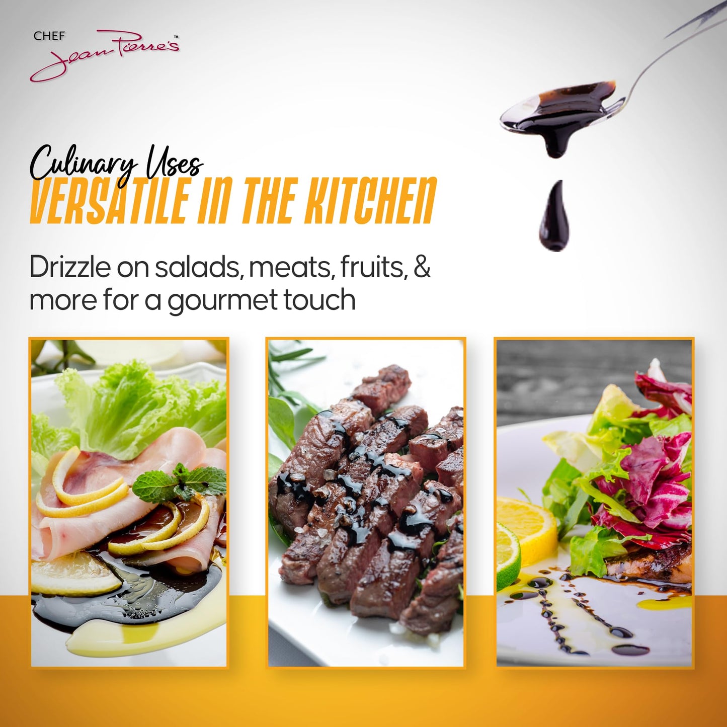 Chef Jean Pierre'S Italian Balsamic Vinegar - 750Ml (25Oz) Rich Lemon Flavor, 12-Year Traditional Barrel Aged - Ideal For Enhanc