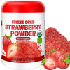 12Oz Organic Freeze Dried Strawberry Powder - 100% Natural Dry Strawberries, No Added Suger, Vegan & Non-GMO, Strawberry Powder