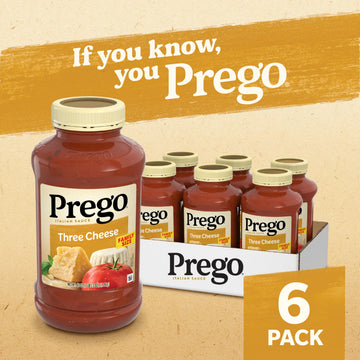 Prego Three Cheese Pasta Sauce, 45 Oz Jar (Case of 6)