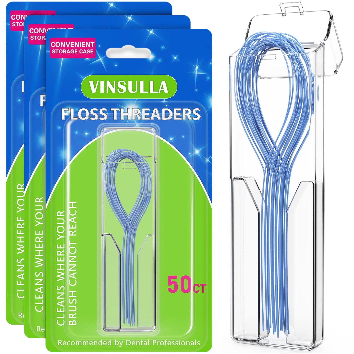 Floss Threaders For Braces, Bridges, And Implants 400 Count (Pack Of 8)