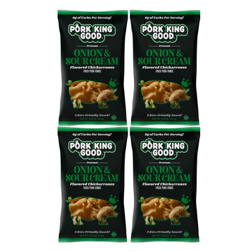 Pork King Good Pork Rinds (Chicharrones) (Onion & Sour Cream, 4 Pack)