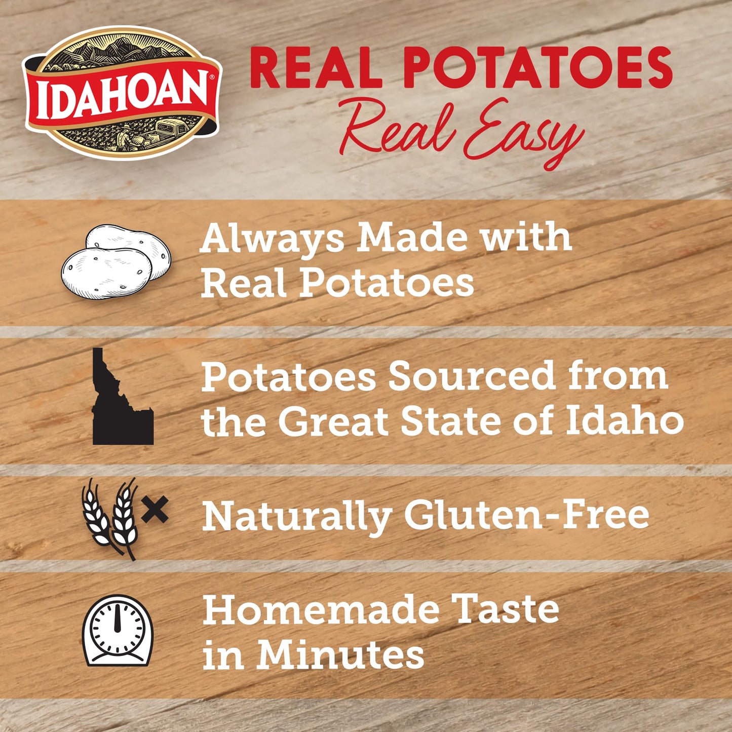 Idahoan Mashed Potatoes Seasoned with Hidden Valley Original Ranch, Naturally Gluten-Free, 100% Real Idaho Potatoes, 4 servings