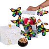 Sendacake Celebration Surprise Explosion Gift Box With Flying Butterflies, Flower Shower & 3'' Chocolate Chip Mini Bundt Cake -