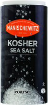Manischewitz Premium Kosher Salt, Coarse Sea Salt, 16oz (1 Pound) Easy Pour Canister, Product of Italy, Pure Mediterranean Sea S