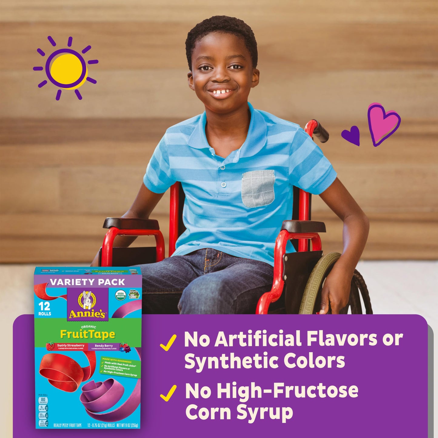 Annies Organic Fruit Tape, Swirly Strawberry and Bendy Berry Flavors, Variety Pack, 12 Rolls, 9 oz