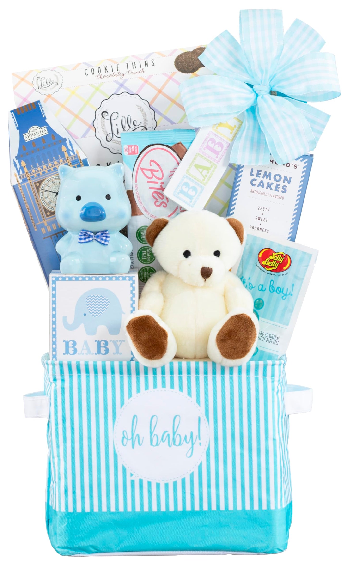 Wine Country Gift Baskets Newborn Baby Boy Gift Basket - 10 Piece Set - Baby Blue
