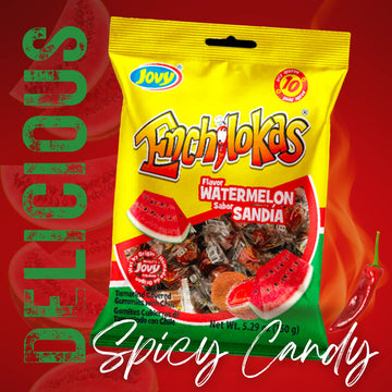 Sweetzo - Spicy Gummy Candy, Individually Wrapped Watermelon And Mango Tamarind Covered Gummies With Chili Powder, Shareable Mex