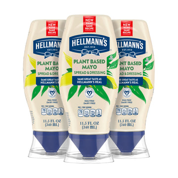 Hellmann's Vegan Dressing and Spread Vegan 3 Ct for a Rich, Creamy Plant-Based Alternative to Mayo Same Great Taste, Plant Based