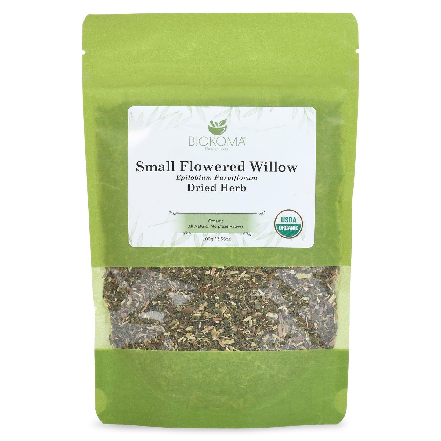Biokoma Pure And Organic Small-Flowered Willow Epilobium Parvifloflavor Blend Dried Herb 100G (3.55Oz) Resealable Moisture Proof Pouch Usda Certified Organic Herbal Tea No Additives No Preservatives Kosher