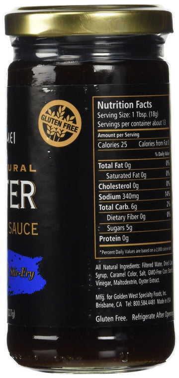 Wok Mei Gluten Free Oyster Sauce, 8 Oz (2 Pack) - Premium Flavor for Cooking and Stir-Frying, Perfect for Gluten-Free Diets