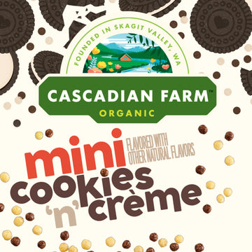 Cascadian Farm Organic Mini Cookies N Creme Breakfast Cereal, Made With Whole Grain, Non-Gmo, 10.7 Oz