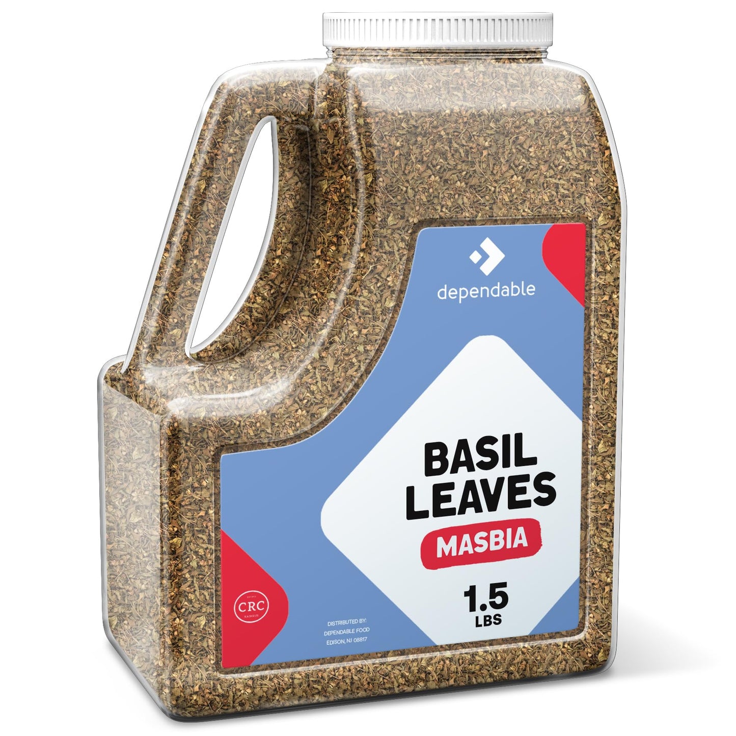 Dependable Food Basil Leaves -1.5 Lb. Jar- Bulk, Kosher, Dried Basil Seasoning for Pasta Sauces, Pesto, Salads, Garnishes & More