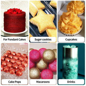 Edible Glitter For Cocktails, Luster Dust Edible Powders For Drink, Cake Decorating, 8 Colors Food Grade Glitter Set, Edible Spr