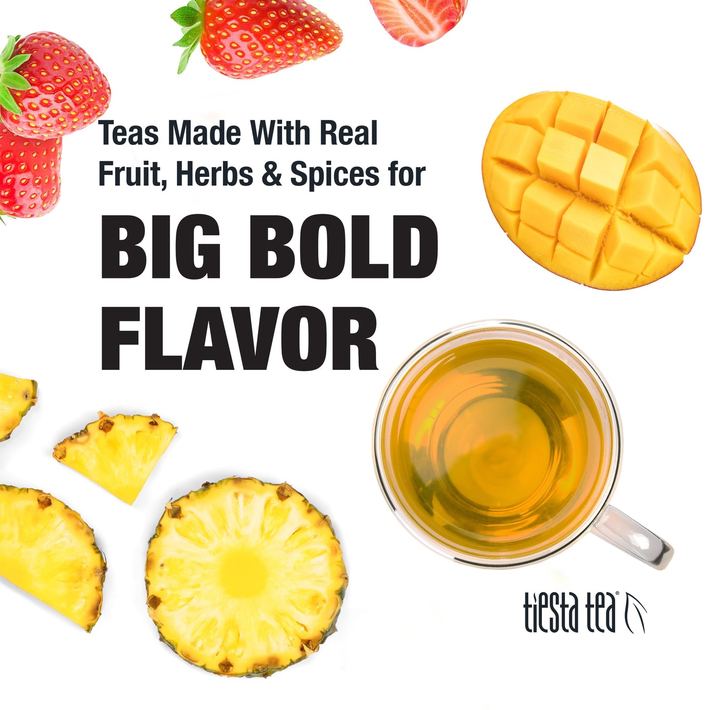 Tiesta Tea Fruity Paradise Strawberry Pineapple Green Tea, Premium Loose Leaf, 1.6oz Pouch, Medium Caffeine, Brews 25 Cups Hot/Iced