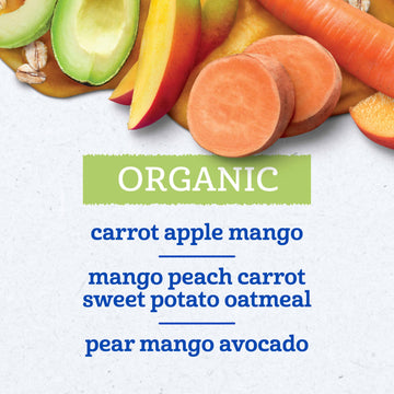 Gerber Stage 2 Baby Food, Organic, Baby Food Pouches, Puree Pouches, Non-Gmo, No Artificial Flavors Or Colors, 9-Pack