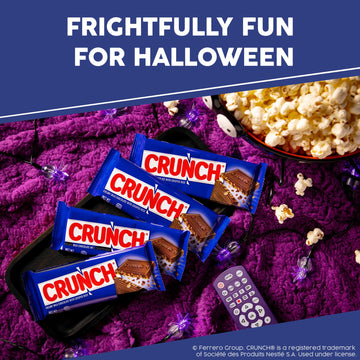 Crunch, Bulk 18 Count, Milk Chocolate and Crisped Rice, Full Size, Individually Wrapped Candy Bars, Halloween Candy, 1.55 oz Eac