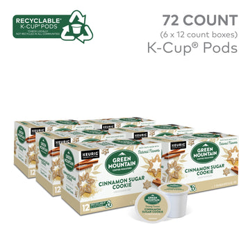 Green Mountain Coffee Roasters Cinnamon Sugar Cookie Coffee, Keurig Single Serve K-Cup Pods, 72 Count (6 Packs Of 12)