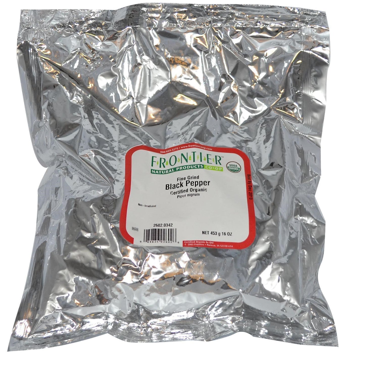 Frontier Co-Op Organic Black Pepper (Fine Grind) 1Lb