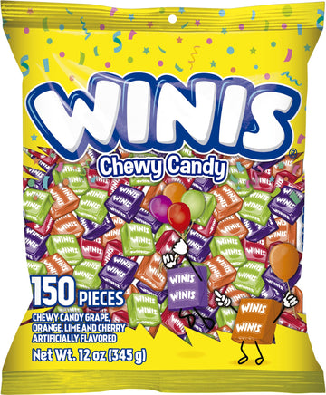 Chewy Candy Winis Original Variety Bag - Taffy Candy 150 individually wrapped pieces- Sharing Size 12 Oz Bag Assorted Halloween