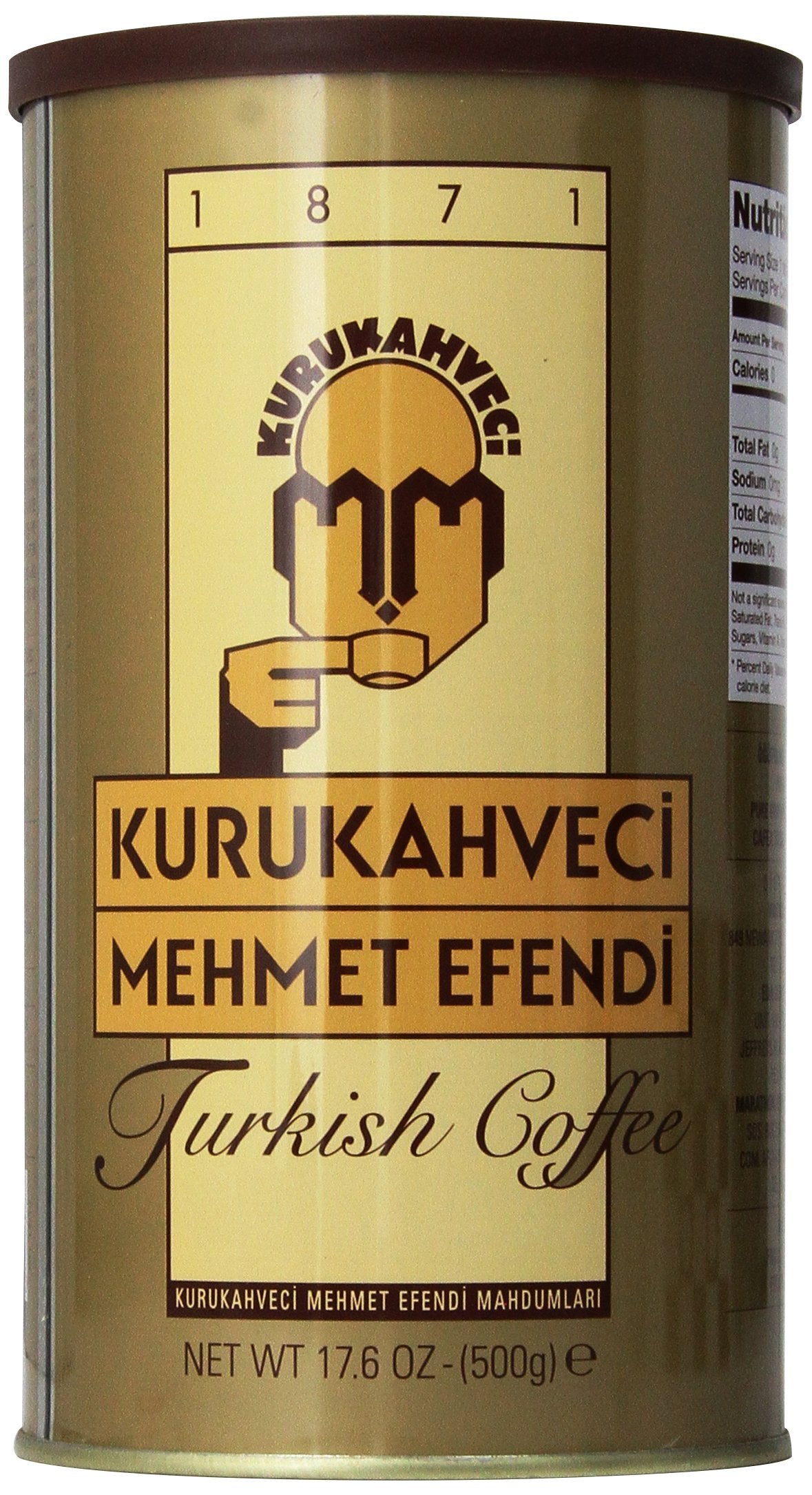 Kurukahveci Mehmet Efendi Turkish Coffee, Arabica Beans, Roasted Ground,Rich Aroma, Fresh, Medium To Heavy-Bodied, Original Taste Since 1871 (17.6 Oz / 500 Gr)
