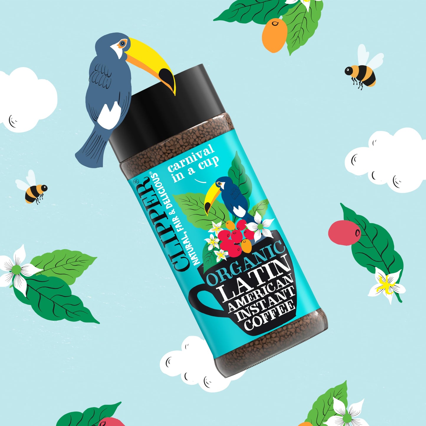 Clipper Coffee Organic Instant Coffee – Medium Roast, Freeze-Dried, Ethically Sourced, 100g (3.53oz) – Fair Trade Quality