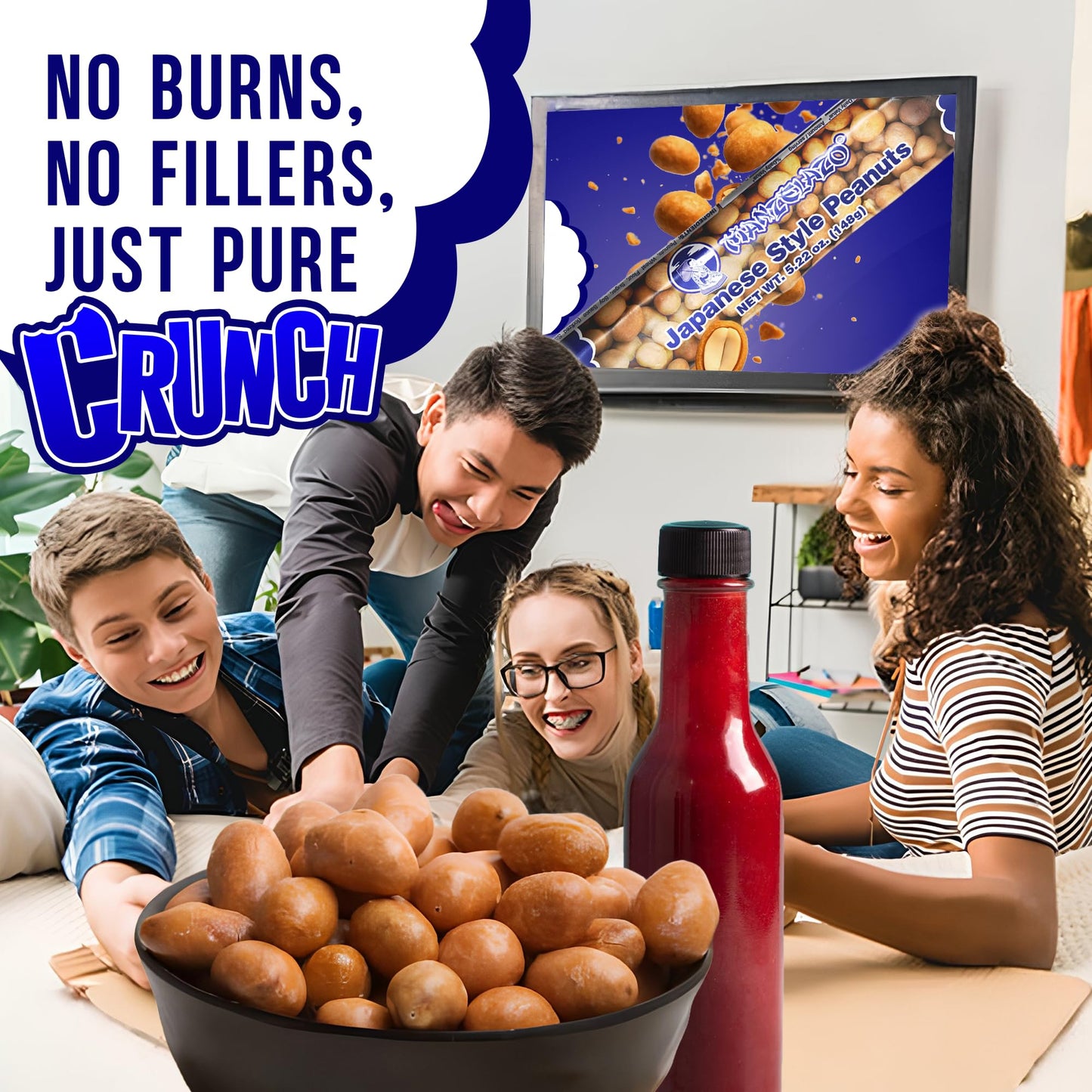 Manzela Japanese Style Coating Peanuts, Crunchy & Savory Snack, 10 ct/6.35 oz Each, 2-Pack