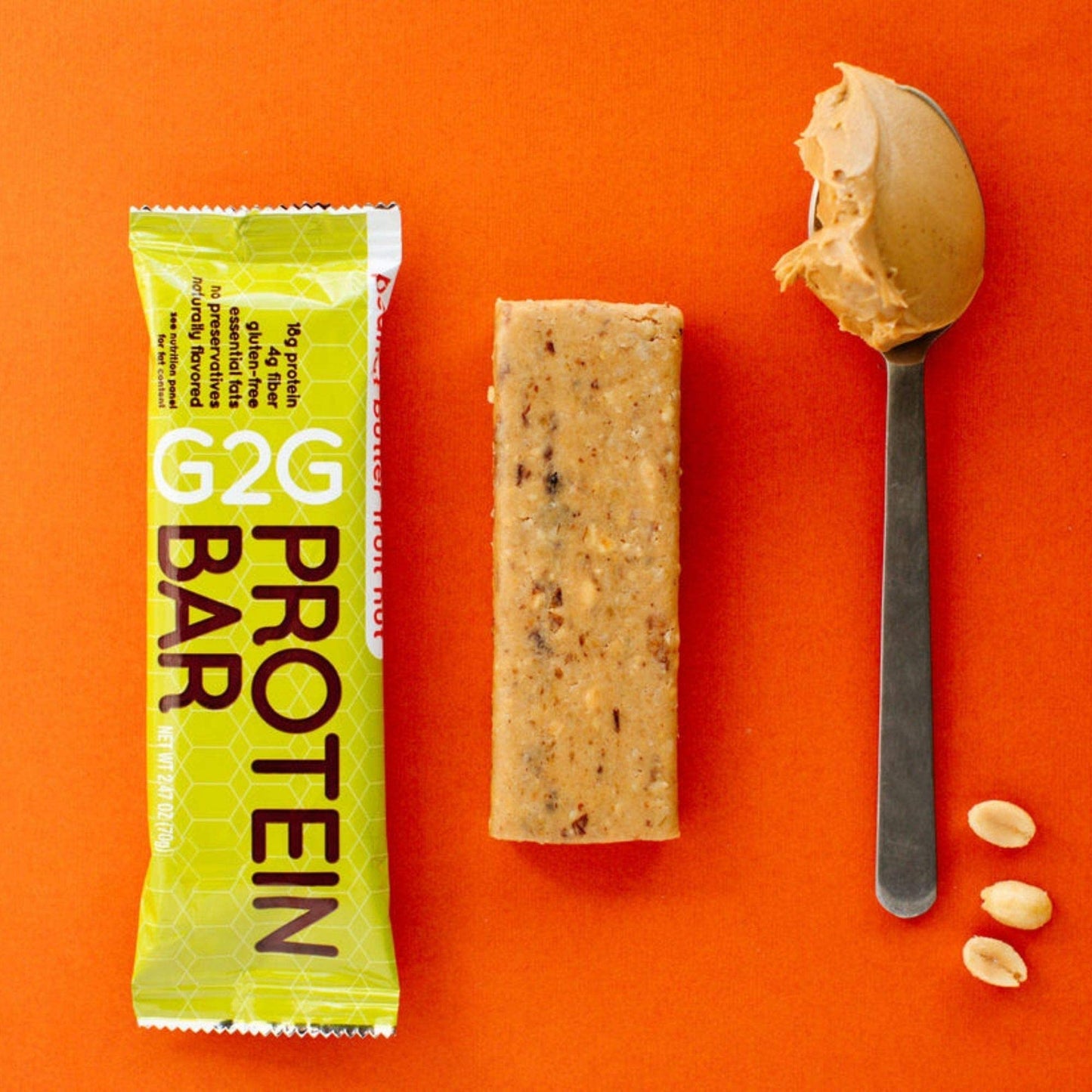 G2G Protein Bar, Peanut Butter & Jelly, Healthy Snack, Delicious Meal Replacement, Gluten-Free, Clean Ingredients, Refrigerated