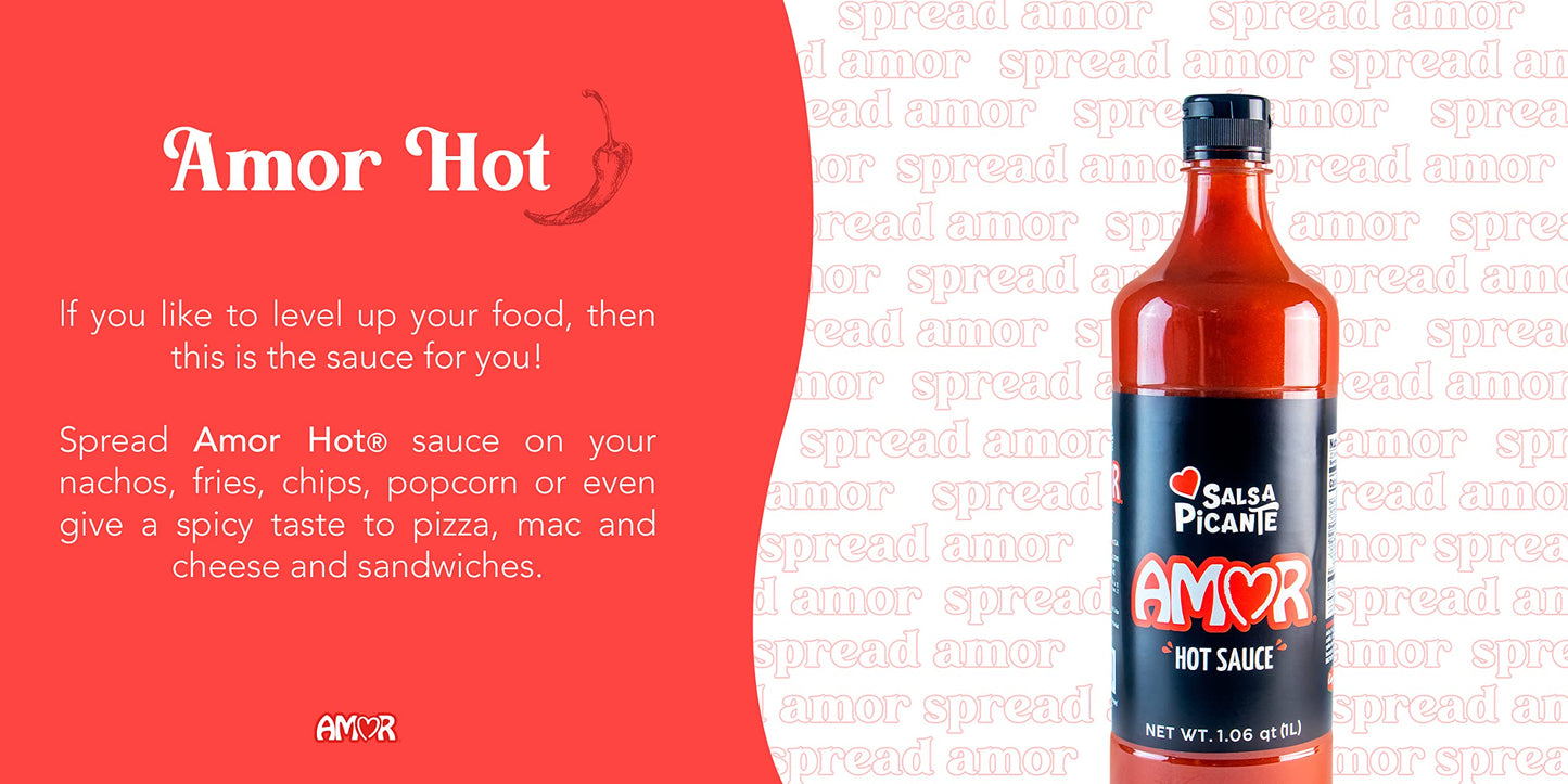 Amor Picante Sauce | Bittersweet Flavor | Sugar Free | Kosher | 33 Fl Oz Bottle (Pack Of 1)