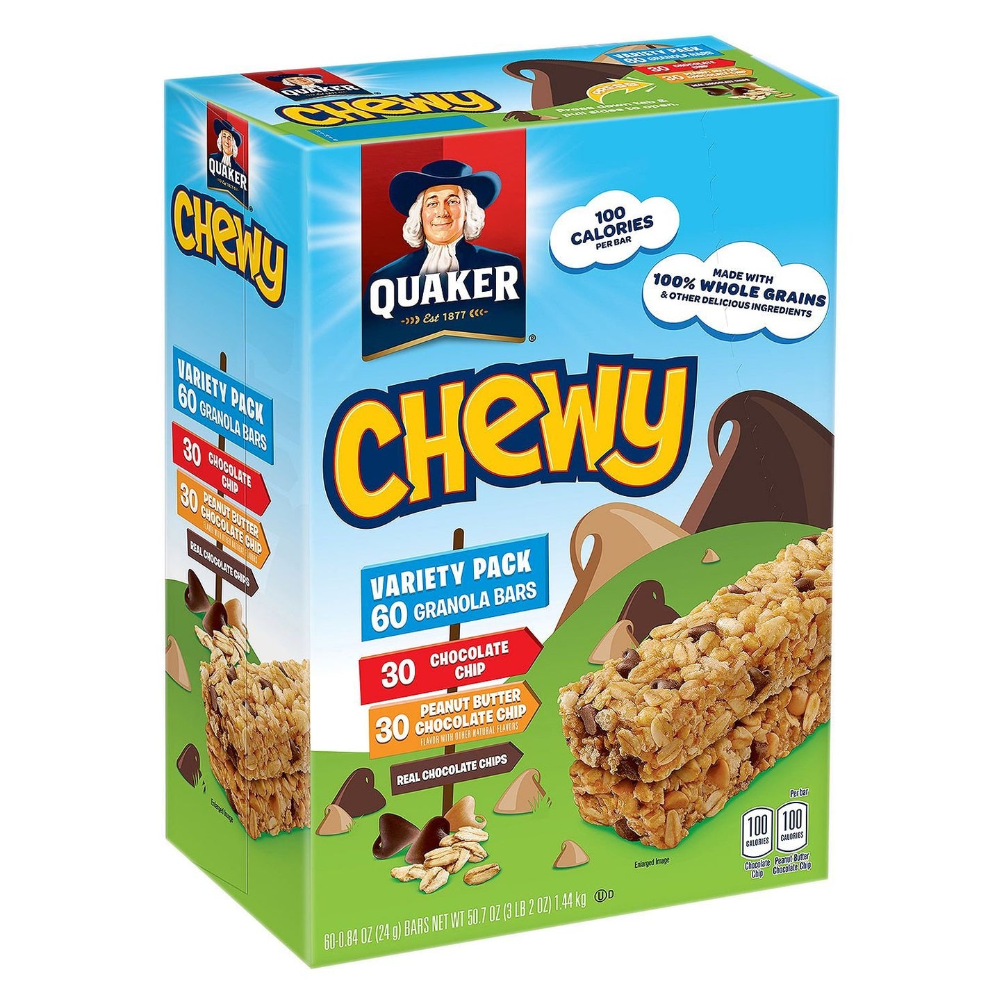 Quaker Chewy Granola Bars Variety Pack, 60 Ct. Net Wt 50.7Oz, 50.7 Oz
