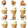 Ercadio 24 Pack Lion Cupcake Toppers Lion Cupcake Picks Animal Cupcake Picks Lion Birthday Cupcake Decorations For Baby Shower B