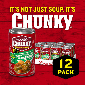 Campbell'S Chunky Soup, Healthy Request Chicken And Sausage Gumbo, 18.8 Oz Can (Case Of 12)