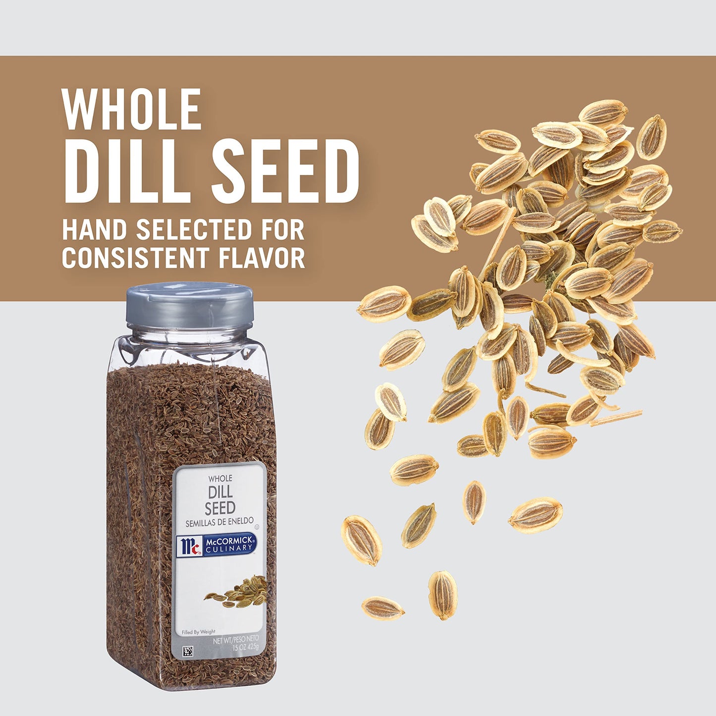 McCormick Culinary Whole Dill Seed Spice, 15 Ounce Container for Salads, Dressings, Pickling and More