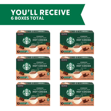 Starbucks Coffee K-Cup Pods, Naturally Flavored Hot Cocoa For Keurig Coffee Makers, 6 Boxes (60 Pods Total)
