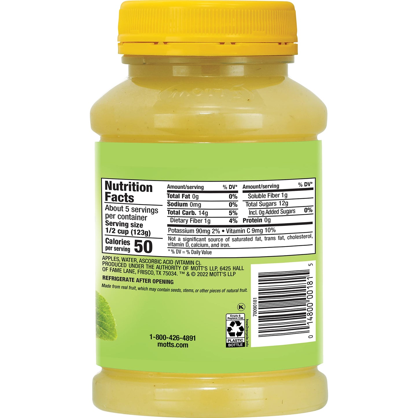 Motts No Sugar Added Applesauce, 23 Oz Jar (Pack Of 12), Good Source Of Vitamin C, No Artificial Flavors