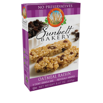Sunbelt Bakery Oatmeal Raisin Chewy Granola Bars, 96-1.0 OZ Bars (12 Boxes)