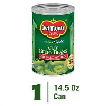 Del Monte Fresh Cut Blue Lake Cut Green Beans, No Salt Added 14.5 oz. Can, Canned Vegetables