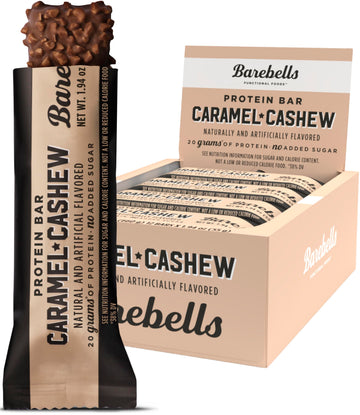 Barebells Protein Bars Caramel Cashew - 12 Count, 1.9Oz Bars With 20G Of High Protein - Chocolate Protein Bar With 1G Of Total S