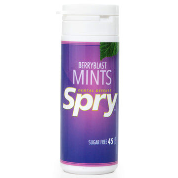 Spry Xylitol Berry Blast Mints Sugar Free Candy - Breath Mints That Promote Oral Health, Dry Mouth Mints That Increase Saliva Production, Stop Bad Breath, 45 Count (Pack Of 6)
