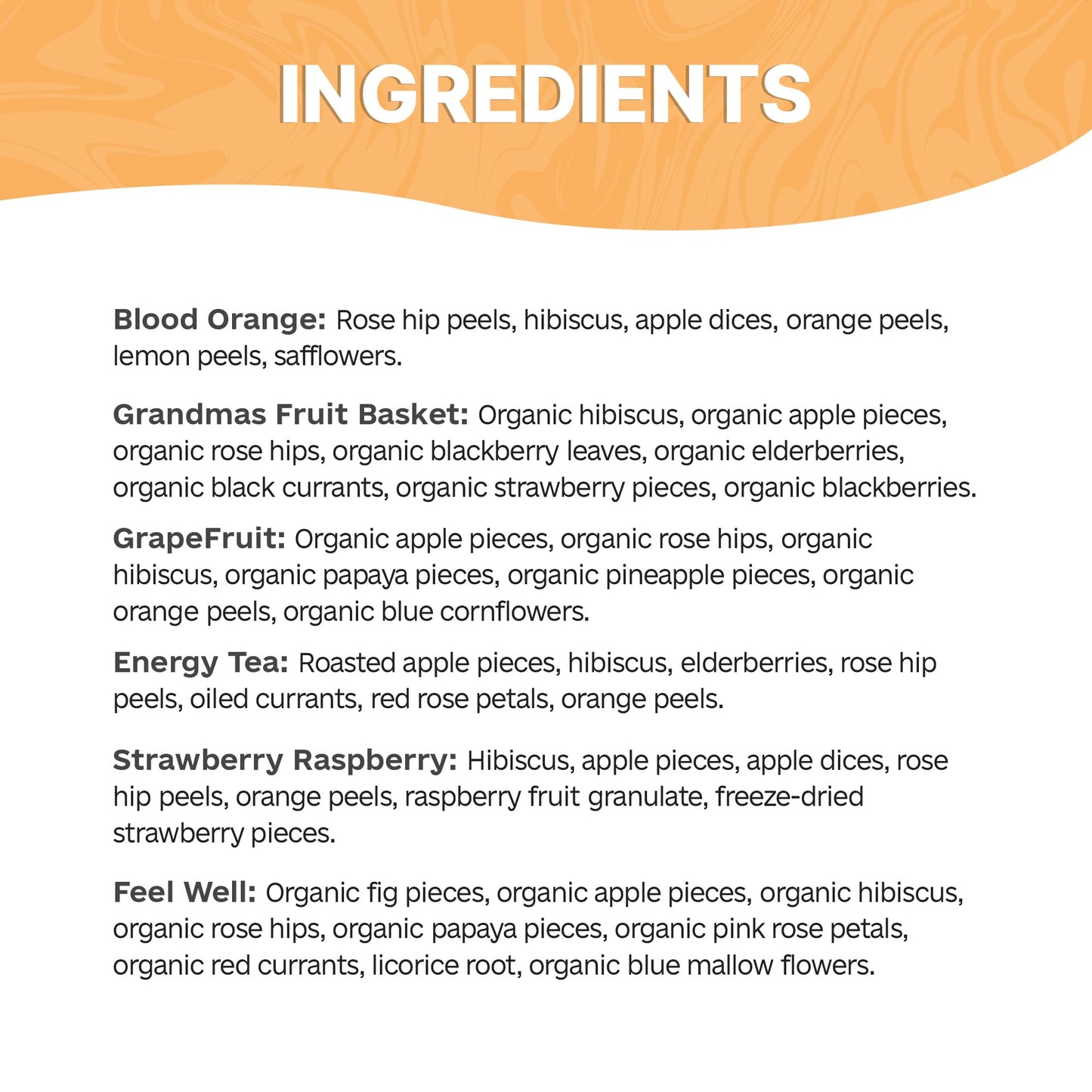 Prime Tea - Fruit Tea Sampler Set - Assorted Variety Fruit Tea Box With Herbal, Fruit And Spices Loose Leaf Tea Blends, Flavorful Assortment - 6 Samplers - Vibrant Vitality Collection - Up To 150 Cups | 12 Ounce