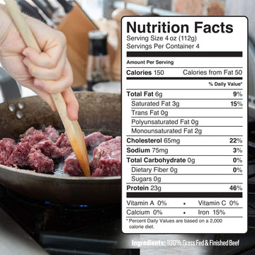 Pre, Ground Beef 95% Lean/5% Fat, Grass-Fed, Pasture-Raised, 1 lb