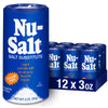 Nu-Salt Sodium-Free Salt Substitute, Contains Potassium Chloride, Table Salt Alternative, Vegan, Good For Chips, Pretzels, French Fries, Popcorn Seasoning, 3Oz Shaker Bottle (Pack Of 12)