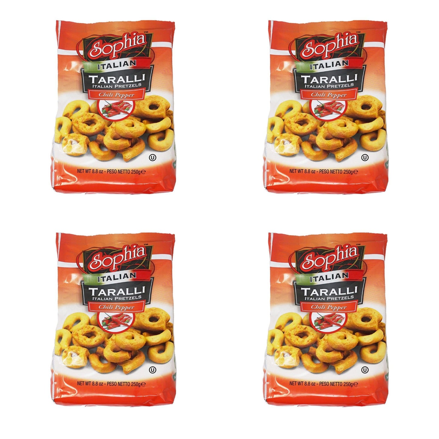 Sophia Taralli Italian Pretzels - Chili Pepper Flavor, 8.8oz (4-Pack)