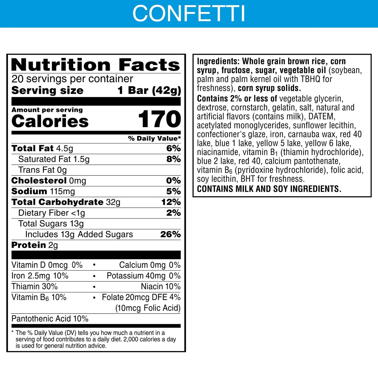 Rice Krispies Treats Made with Whole Grain, Crispy Marshmallow Squares, Confetti (80 Bars)