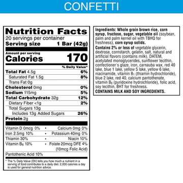 Rice Krispies Treats Made with Whole Grain, Crispy Marshmallow Squares, Confetti (80 Bars)