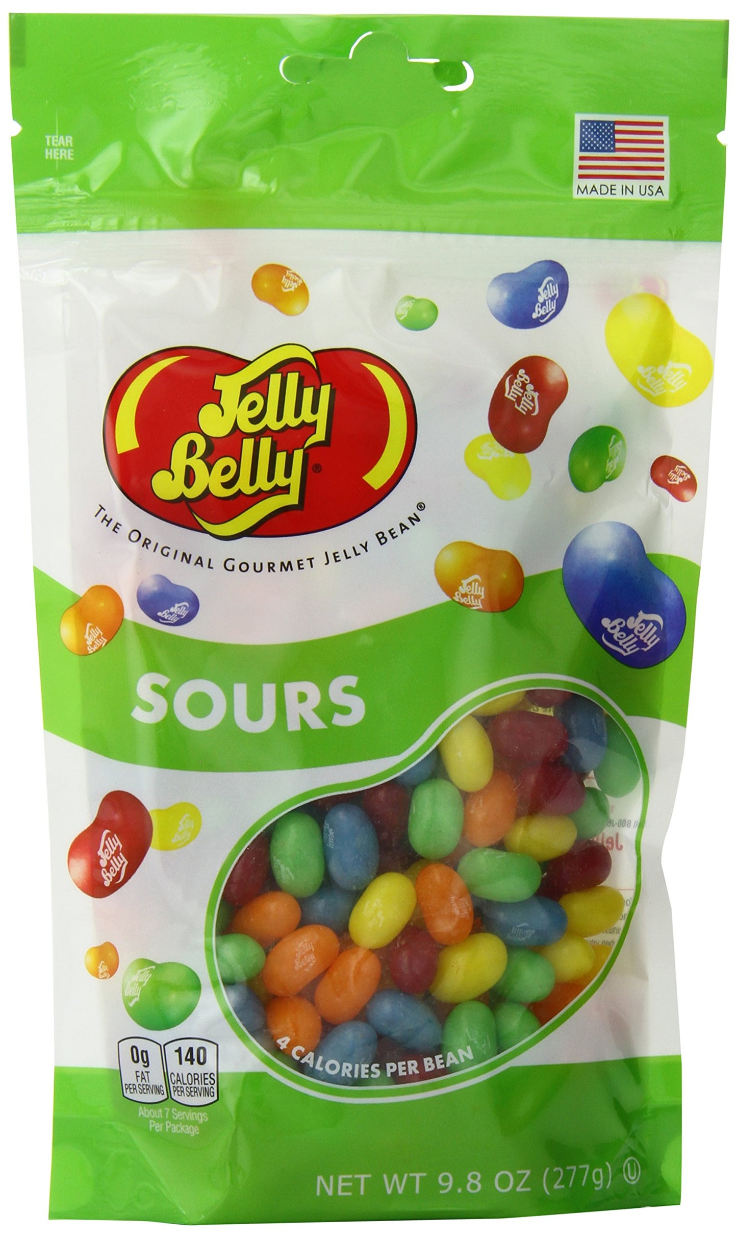 Jelly Belly Sours Jelly Beans, Sour Fruit Flavors, 9.8-Oz Stand-Up Pouch, 6 Pack