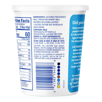 Lactaid Sour Cream, 16 oz