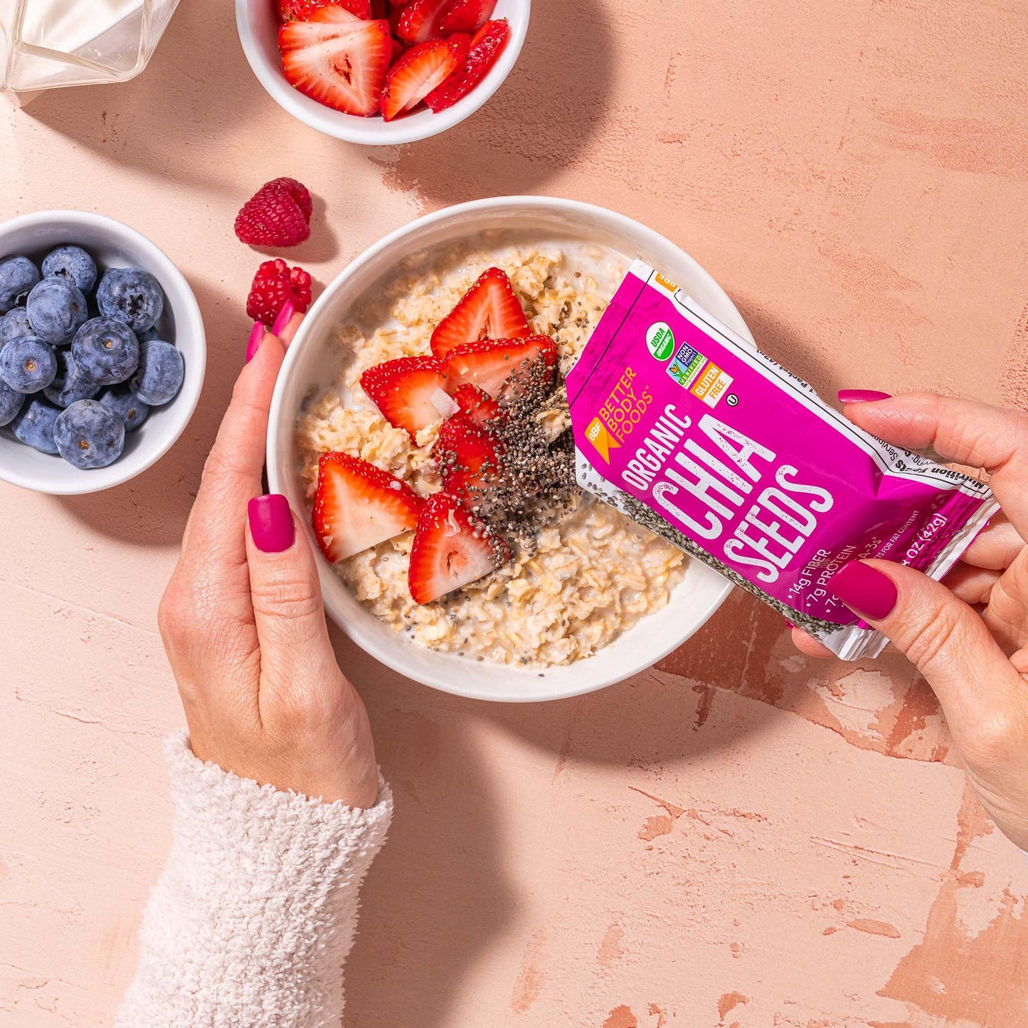 Betterbody Foods Organic Chia Seeds, 1.48 Oz Packets (Pack Of 24)